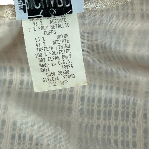 R&M Richards Evening Top Sze 22 WP Shimmery Cream Sheer Lined Classic Eventwear - Picture 11 of 13